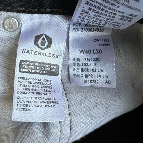 Levi’s 505 Men’s Jeans W40 L30 Water<Less Denim Straight Fit - Black - Picture 4 of 6